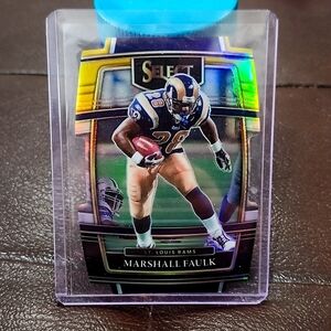 Marshall Faulk 2021 Panini Select #39 Black and Gold Prizm Die Cut